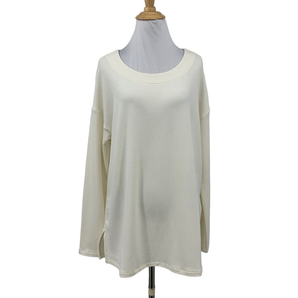 Banana Republic T Shirt Womens M Medium Cream Soft Long Sleeve Pullover Stretch